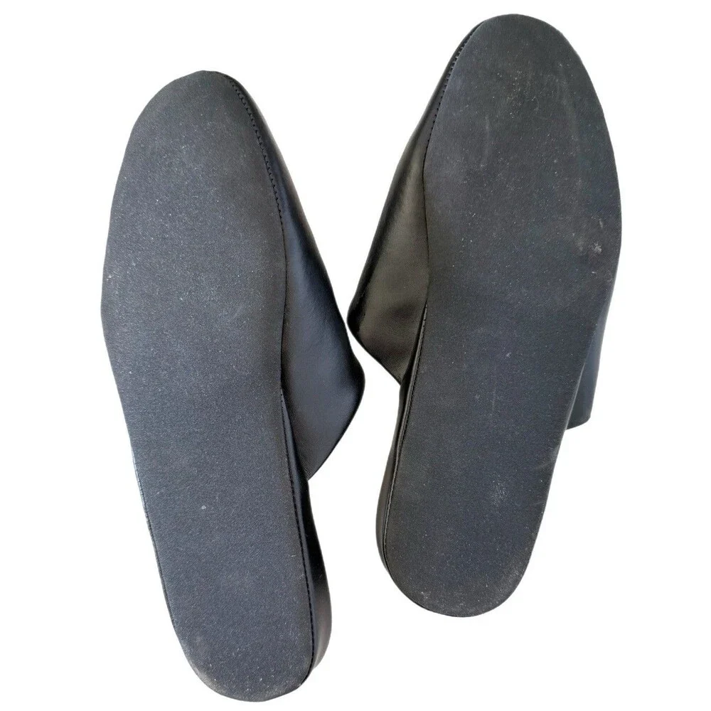 L.B. Evans 1804 Duke Black Slip On Padded Leather Slippers Men’s Size 10.5M